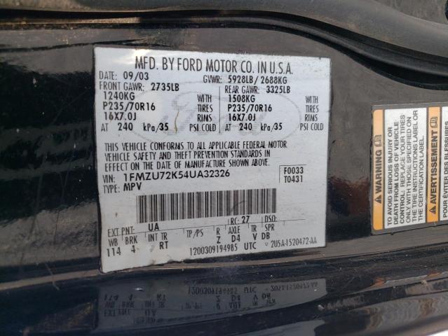 Photo 10 from auction – 2004 FORD EXPLORER X with VIN 1FMZU72K54UA32326