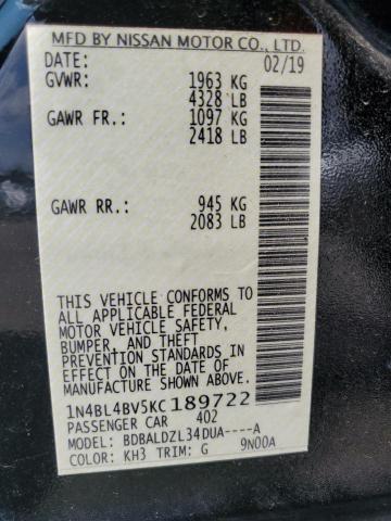 Photo 10 from auction – 2019 NISSAN ALTIMA S with VIN 1N4BL4BV5KC189722