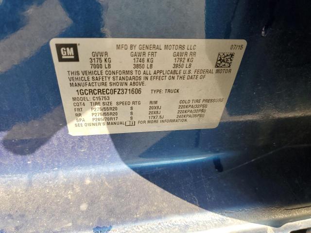 Photo 10 from auction – 2015 CHEVROLET SILVERADO with VIN 1GCRCREC0FZ371606