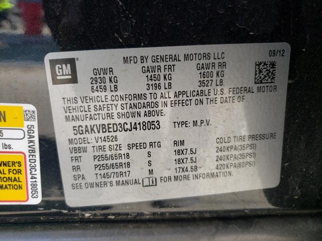 Photo 10 from auction – 2012 BUICK ENCLAVE with VIN 5GAKVBED3CJ418053