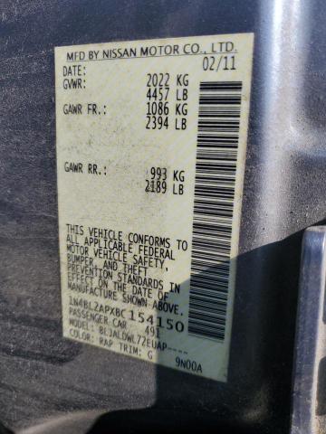 Photo 10 from auction – 2011 NISSAN ALTIMA SR with VIN 1N4BL2APXBC154150