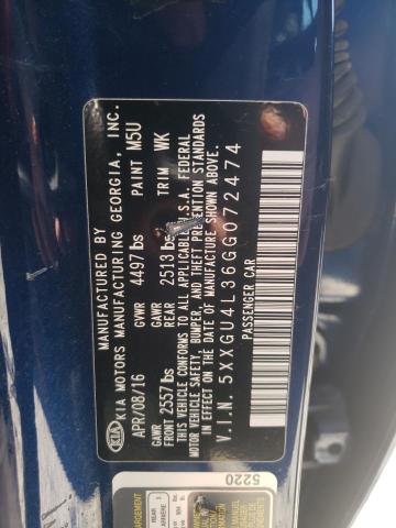 Photo 10 from auction – 2016 KIA OPTIMA EX with VIN 5XXGU4L36GG072474