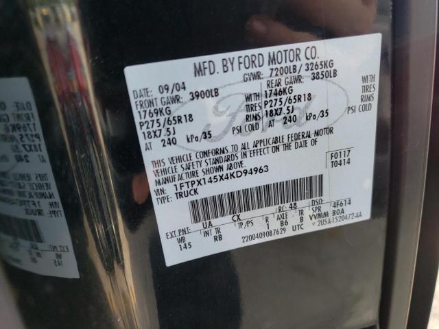 Photo 10 from auction – 2004 FORD F150 with VIN 1FTPX145X4KD94963
