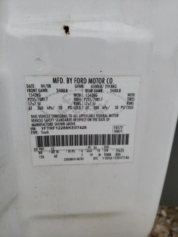 Photo 10 from auction – 2008 FORD F150 with VIN 1FTRF12288KE07428