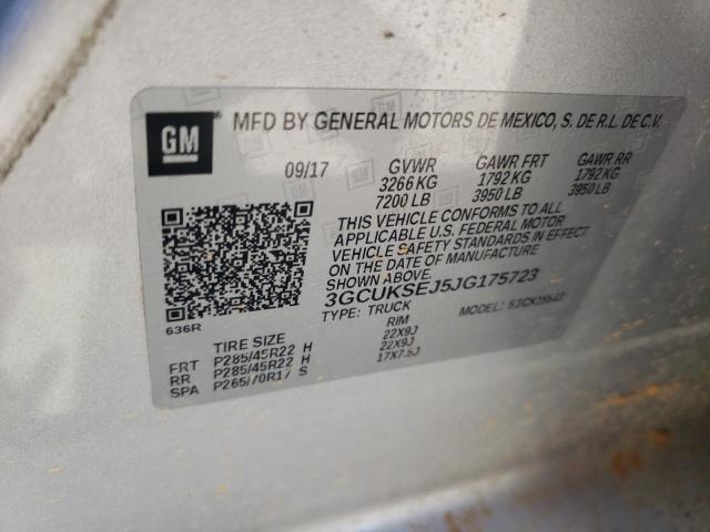 Photo 10 from auction – 2018 CHEVROLET SILVERADO with VIN 3GCUKSEJ5JG175723