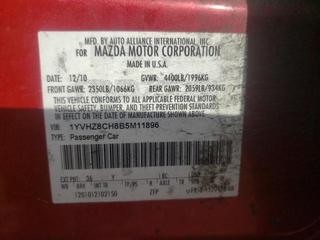 Photo 10 from auction – 2011 MAZDA 6 I with VIN 1YVHZ8CH8B5M11896