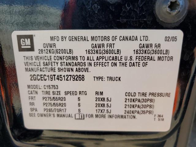 Photo 10 from auction – 2005 CHEVROLET SILVERADO with VIN 2GCEC19T451279268