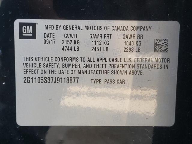 Photo 10 from auction – 2018 CHEVROLET IMPALA LT with VIN 2G1105S37J9118877