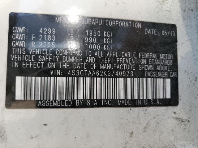 Photo 10 from auction – 2019 SUBARU IMPREZA with VIN 4S3GTAA62K3740973