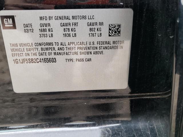 Photo 10 from auction – 2012 CHEVROLET SONIC LTZ with VIN 1G1JF5SB2C4165603