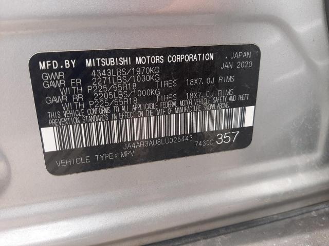 Photo 10 from auction – 2020 MITSUBISHI OUTLANDER with VIN JA4AR3AU8LU025443