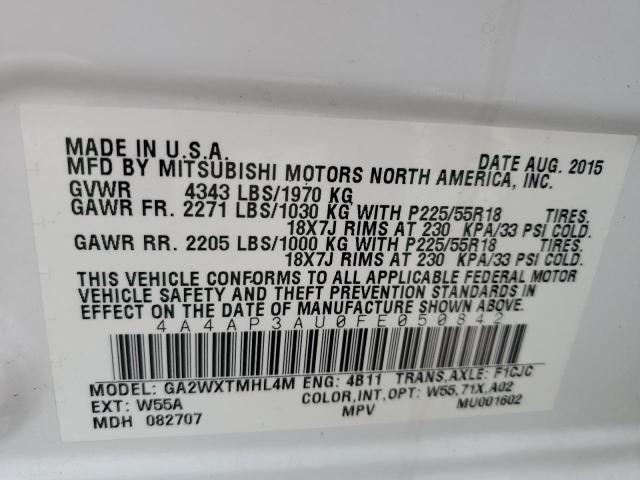 Photo 10 from auction – 2015 MITSUBISHI OUTLANDER with VIN 4A4AP3AU0FE050842