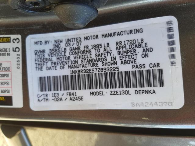 Photo 10 from auction – 2007 TOYOTA COROLLA CE with VIN 1NXBR32E57Z893225