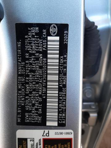 Photo 10 from auction – 2016 TOYOTA CAMRY LE with VIN 4T1BF1FK3GU250708