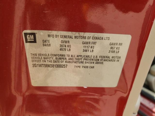 Photo 10 from auction – 2008 CHEVROLET IMPALA LT with VIN 2G1WT58K581300257