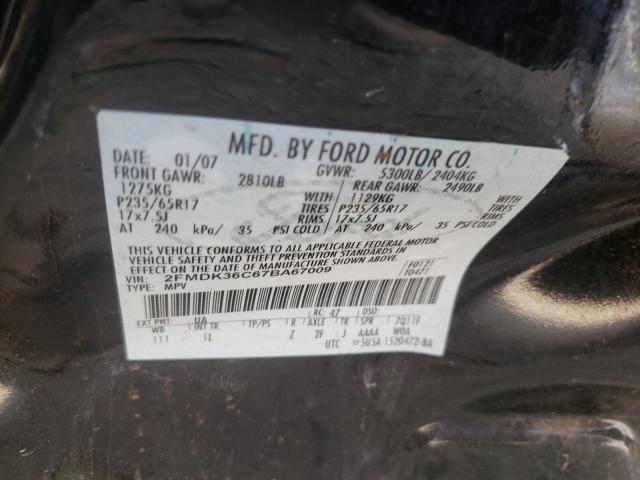 Photo 10 from auction – 2007 FORD EDGE with VIN 2FMDK36C67BA67009