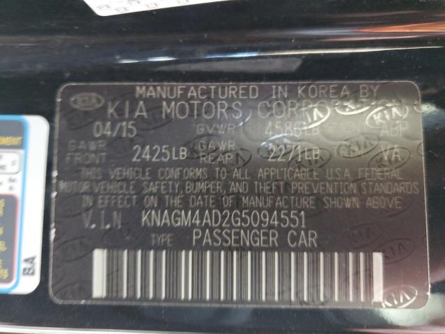 Photo 10 from auction – 2016 KIA OPTIMA HYB with VIN KNAGM4AD2G5094551