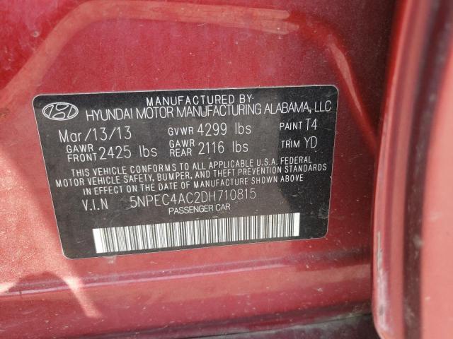 Photo 10 from auction – 2013 HYUNDAI SONATA SE with VIN 5NPEC4AC2DH710815