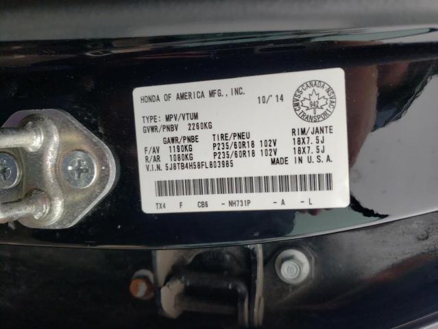 Photo 10 from auction – 2015 ACURA RDX TECHNO with VIN 5J8TB4H58FL803985
