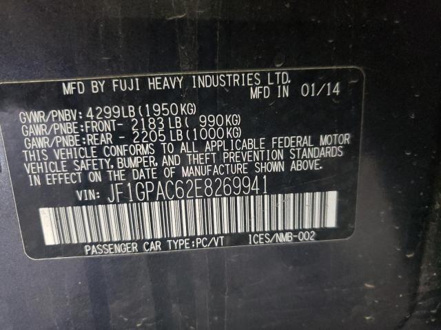 Photo 10 from auction – 2014 SUBARU IMPREZA PR with VIN JF1GPAC62E8269941