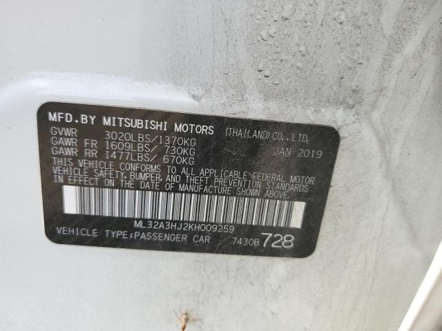 Photo 10 from auction – 2019 MITSUBISHI MIRAGE ES with VIN ML32A3HJ2KH009259