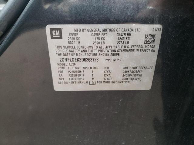 Photo 10 from auction – 2013 CHEVROLET EQUINOX LT with VIN 2GNFLGEK2D6263728