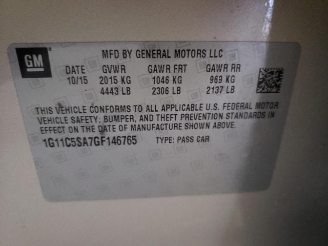 Photo 10 from auction – 2016 CHEVROLET MALIBU LIM with VIN 1G11C5SA7GF146765