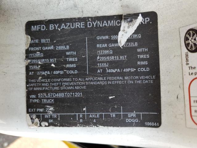 Photo 10 from auction – 2011 AZURE DYNAMICS TRANSIT CO with VIN 537LS7D48BT071201