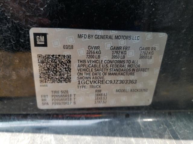 Photo 10 from auction – 2018 CHEVROLET SILVERADO with VIN 1GCVKREC9JZ303363