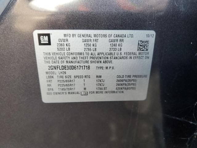 Photo 10 from auction – 2013 CHEVROLET EQUINOX LT with VIN 2GNFLDE30D6171718