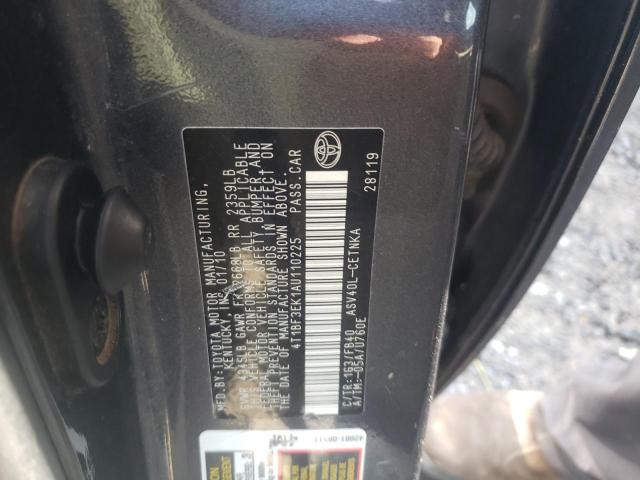 Photo 10 from auction – 2010 TOYOTA CAMRY BASE with VIN 4T1BF3EK1AU110225