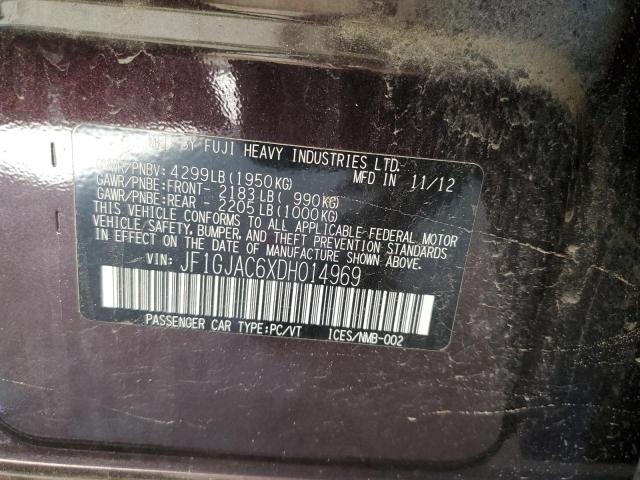 Photo 10 from auction – 2013 SUBARU IMPREZA PR with VIN JF1GJAC6XDH014969