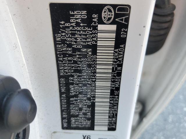 Photo 10 from auction – 2014 TOYOTA COROLLA L with VIN 2T1BURHE4EC155536