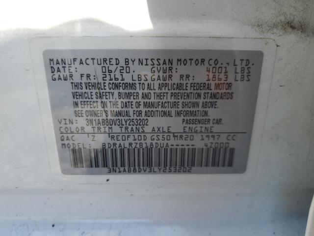 Photo 10 from auction – 2020 NISSAN SENTRA SR with VIN 3N1AB8DV3LY253202