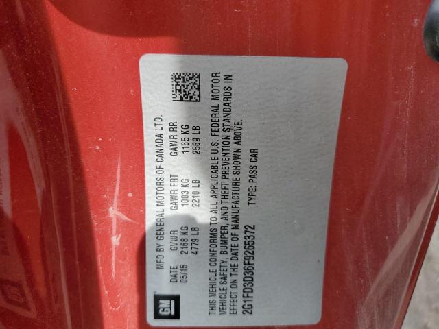 Photo 10 from auction – 2015 CHEVROLET CAMARO LT with VIN 2G1FD3D36F9265372