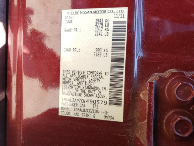 Photo 10 from auction – 2012 NISSAN ALTIMA BAS with VIN 1N4AL2AP7CN490579