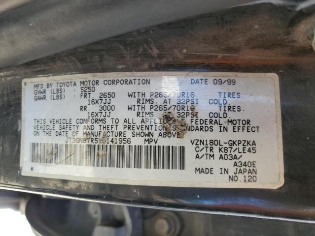 Photo 10 from auction – 2000 TOYOTA 4RUNNER LI with VIN JT3GN87R5Y0141956