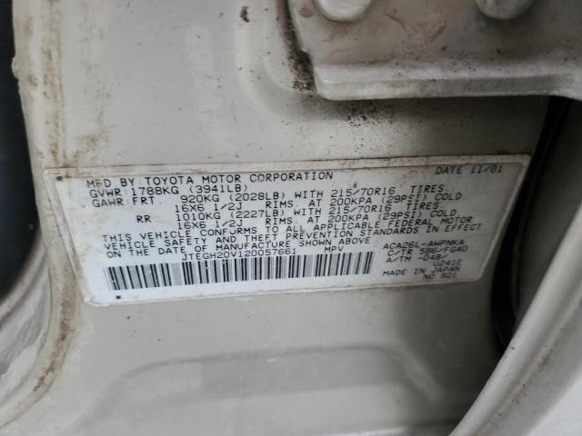 Photo 10 from auction – 2002 TOYOTA RAV4 with VIN JTEGH20V120057661