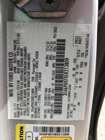 Photo 10 from auction – 2014 FORD FUSION SE with VIN 3FA6P0H70ER213809
