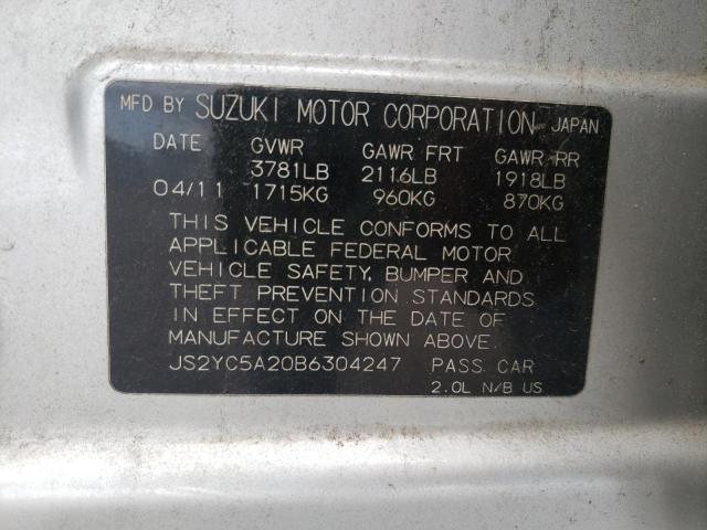 Photo 10 from auction – 2011 SUZUKI SX4 LE with VIN JS2YC5A20B6304247