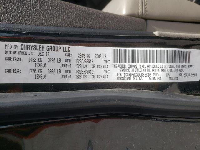 Photo 10 from auction – 2013 DODGE DURANGO SX with VIN 1C4RDHAGXDC653610