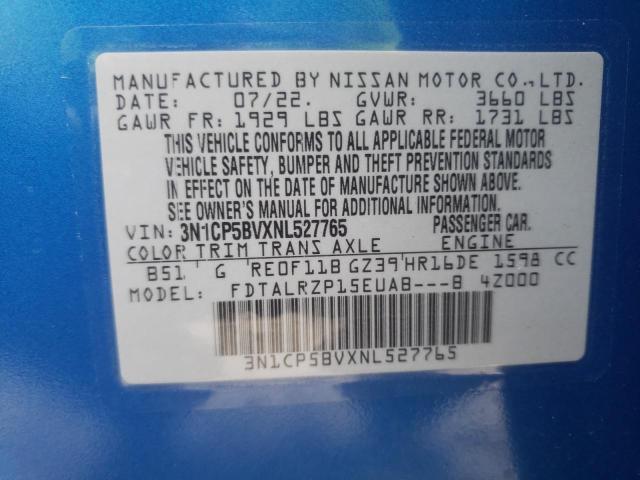Photo 10 from auction – 2022 NISSAN KICKS S with VIN 3N1CP5BVXNL527765