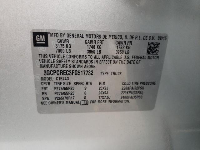 Photo 10 from auction – 2015 CHEVROLET SILVERADO with VIN 3GCPCREC3FG517732