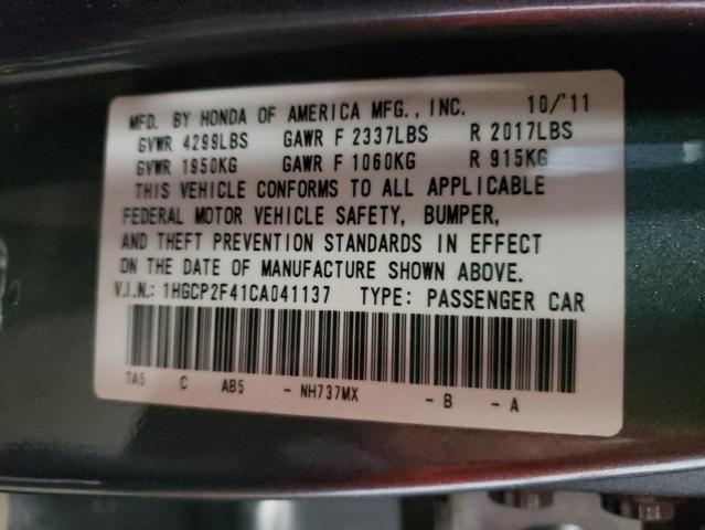Photo 10 from auction – 2012 HONDA ACCORD LXP with VIN 1HGCP2F41CA041137