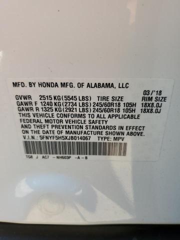 Photo 10 from auction – 2018 HONDA PILOT EXL with VIN 5FNYF5H5XJB014067