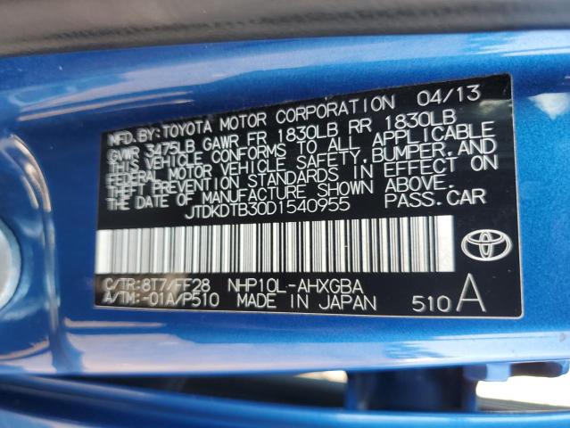Photo 10 from auction – 2013 TOYOTA PRIUS C with VIN JTDKDTB30D1540955
