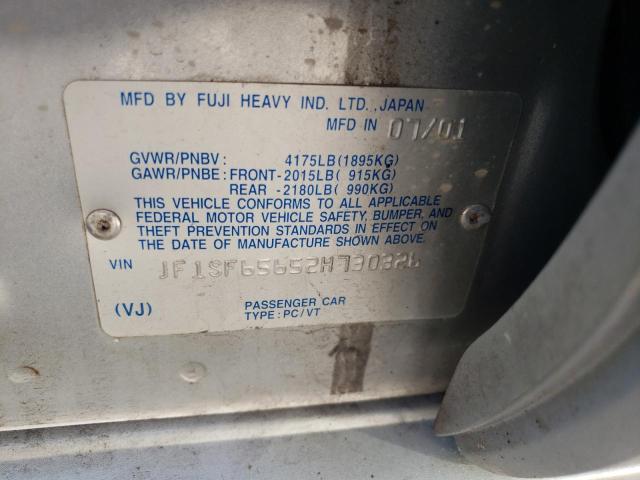 صورة رقم 10 من المزاد - 2002 SUBARU FORESTER S مع VIN JF1SF65652H730326