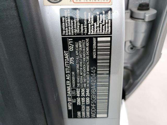 Photo 10 from auction – 2011 MERCEDES-BENZ E 350 with VIN WDDHF5GB9BA420445
