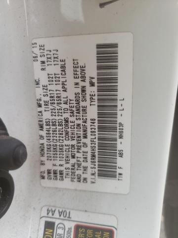 Photo 10 from auction – 2015 HONDA CR-V EX with VIN 5J6RM4H53FL093746