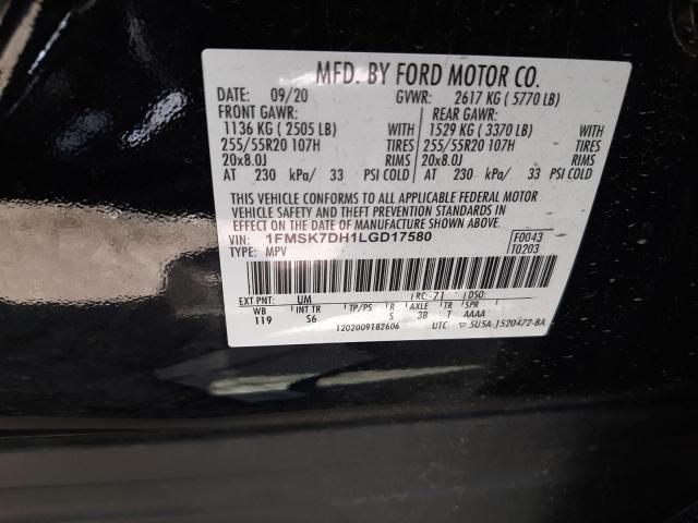 Photo 10 from auction – 2020 FORD EXPLORER X with VIN 1FMSK7DH1LGD17580